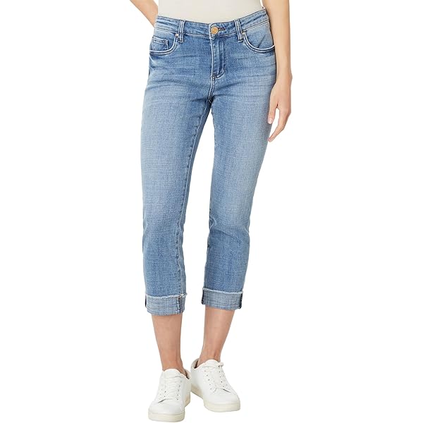 KUT from the Kloth Womens Amy Crop Straight-Wstbnd Double Btn Roll